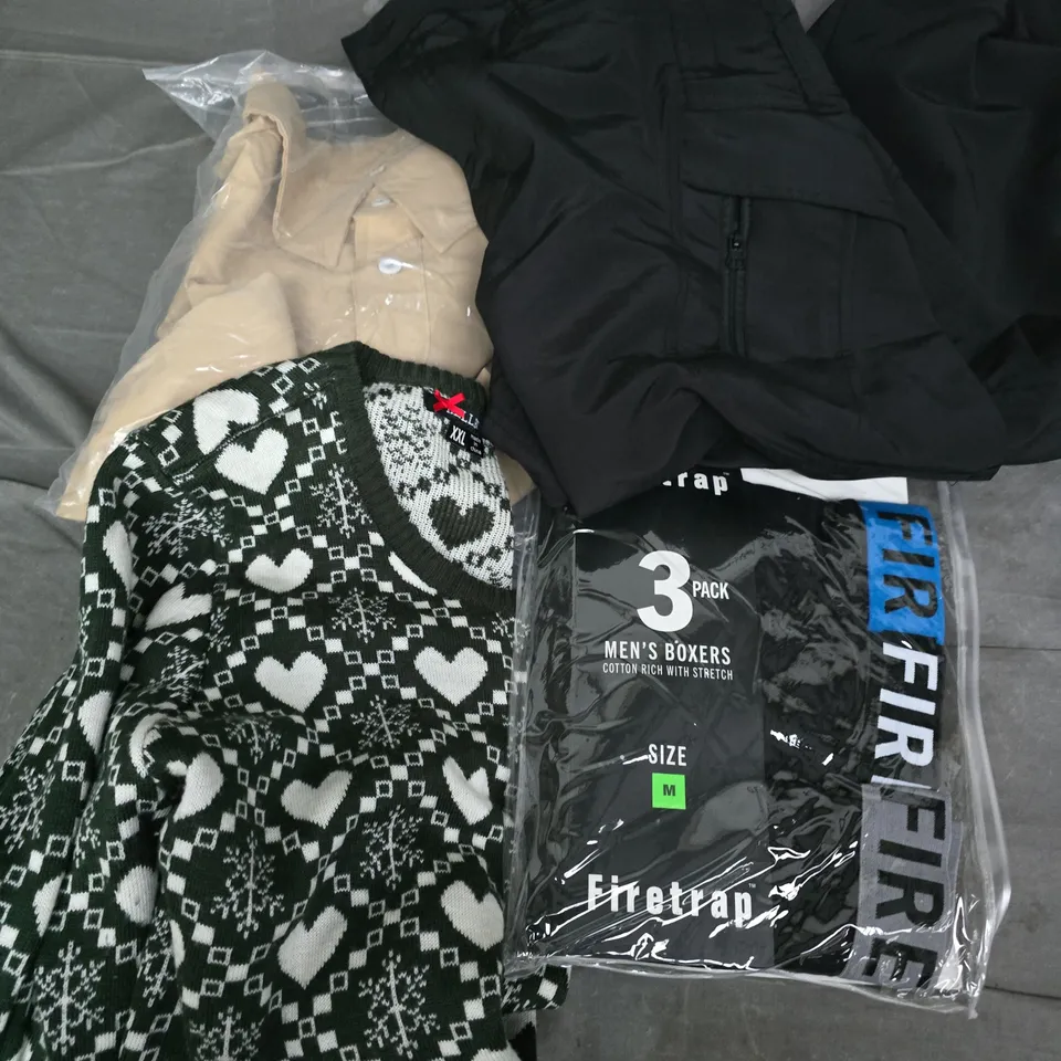 APPROXIMATELY 30 ASSORTED CLOTHING ITEMS IN VARIOUS SIZES, STYLES & COLOURS TO INCLUDE BRANDS SUCH AS FIRETRAP, HELL BUNNY, OUTDOOR EQUIPMENT, ETC - COLLECTION ONLY