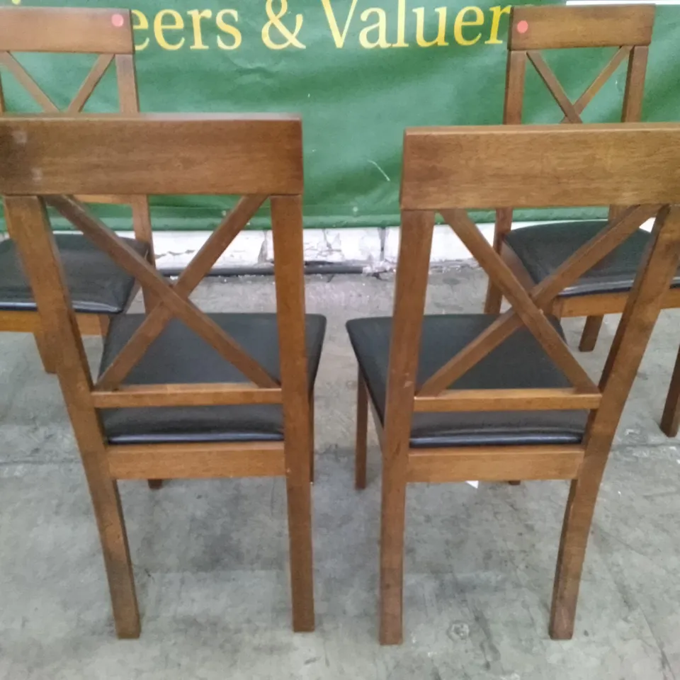 SET OF 4 NEW KENDAL DARK WOOD DINING CHAIRS 