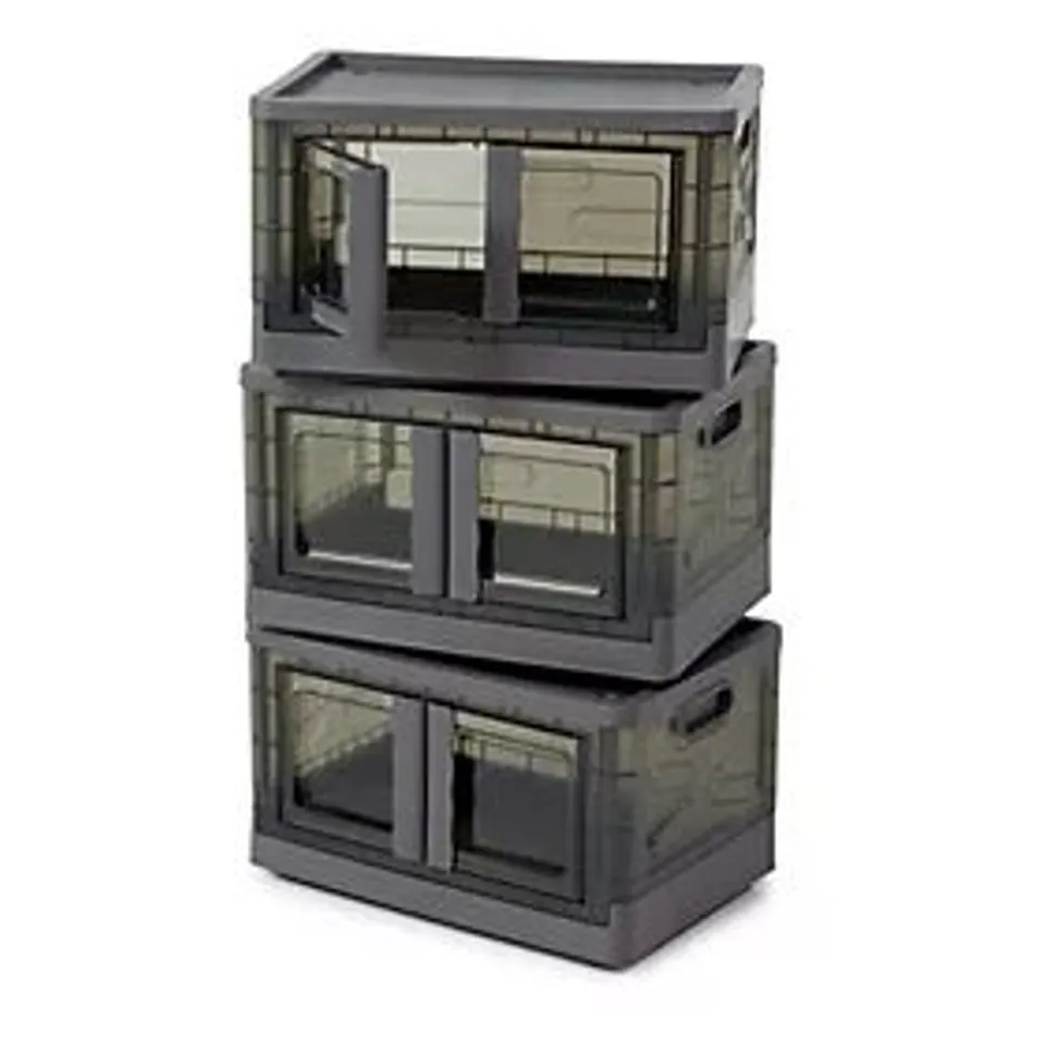 ORGANISED OPTIONS SET OF 3 42L COLLAPSIBLE STORAGE BOXES