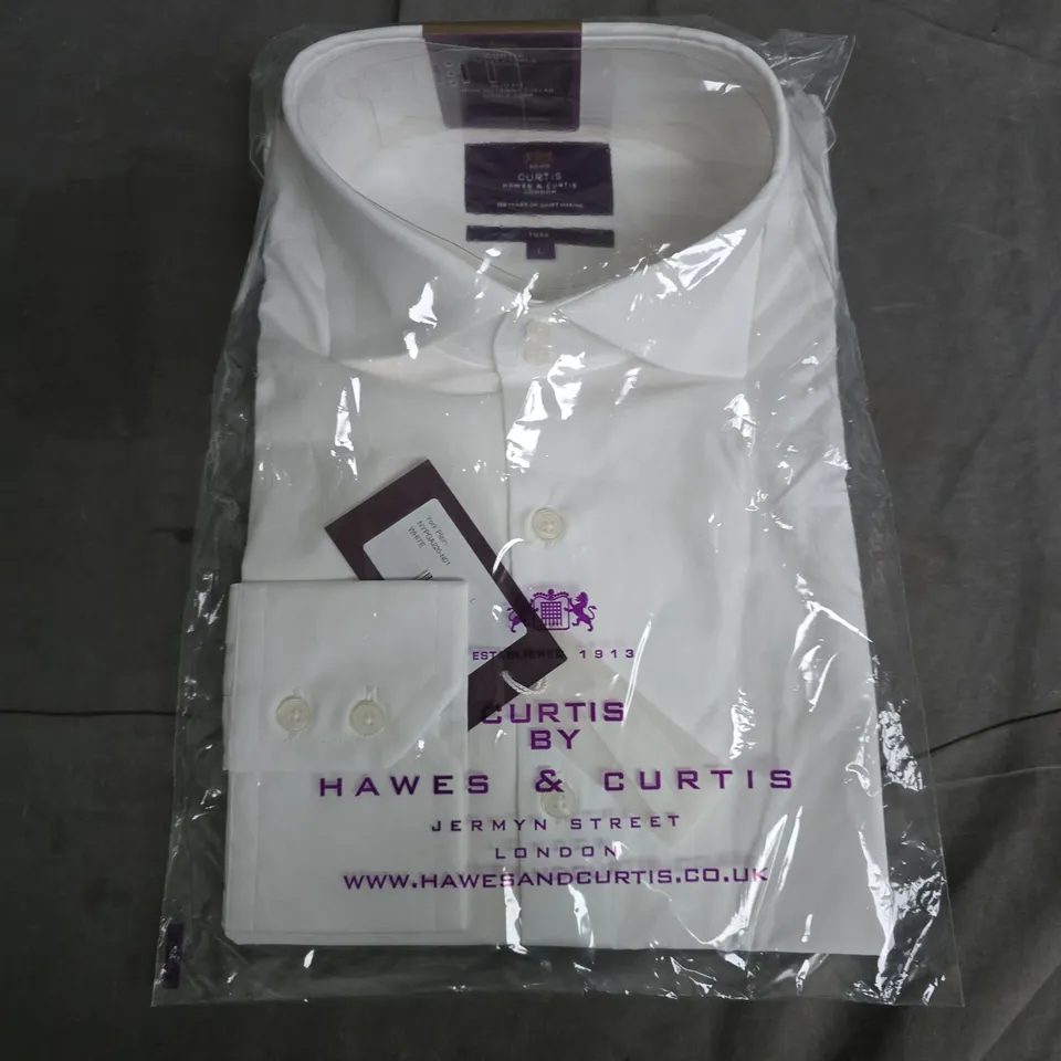 BAGGED HAWES & CURTIS YORK PLAIN SHIRT IN WHITE - LARGE