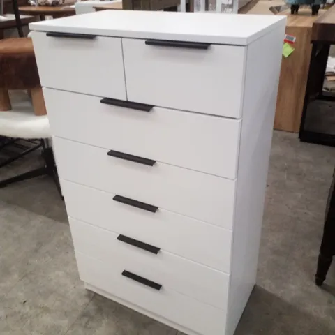 GLENHAVEN 60CM W 7 - DRAWER CHEST OF DRAWERS - WHITE