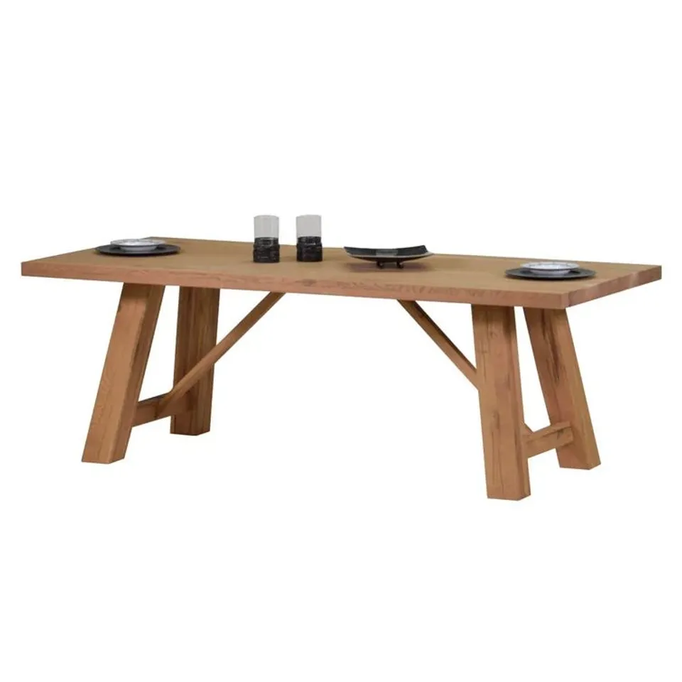 BOXED WILFRED DINING TABLE IN NATURALLY OILED , 200 X 100 CM , 2 BOXES 
