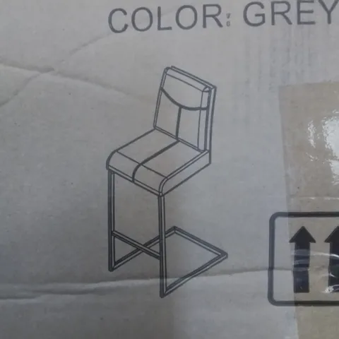 BOXED SET OF 2 BAR STOOLS IN GREY (1 BOX)