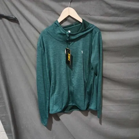 TEAL PULLOVER HOODIE WITH HOOD – UK SIZE M 