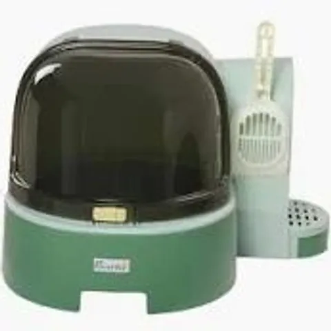 BOXED PAWHUT 2 IN 1 CAT LITTER BOX, WITH DRAWER PANS, SCOOP, OPENABLE COVER - GREEN