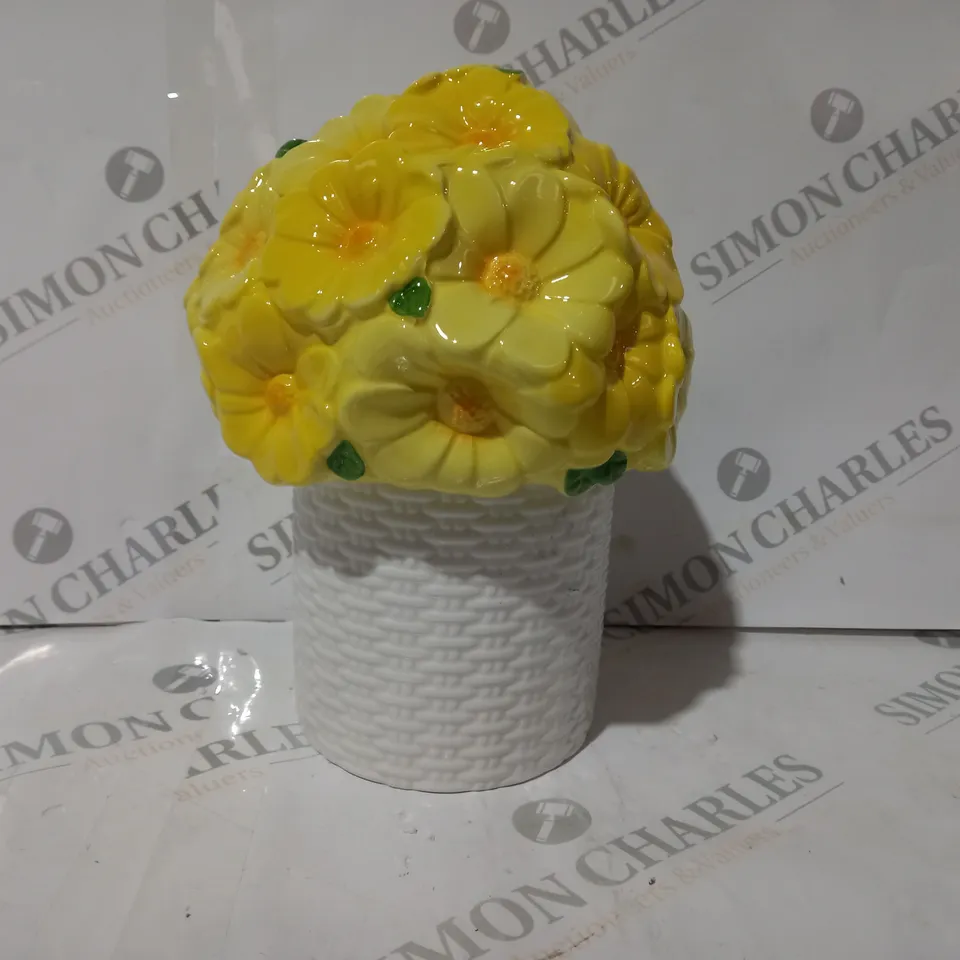 BOXED HOMEWORX BY SLATKIN & CO. FLOWER POT CERAMIC CANDLE