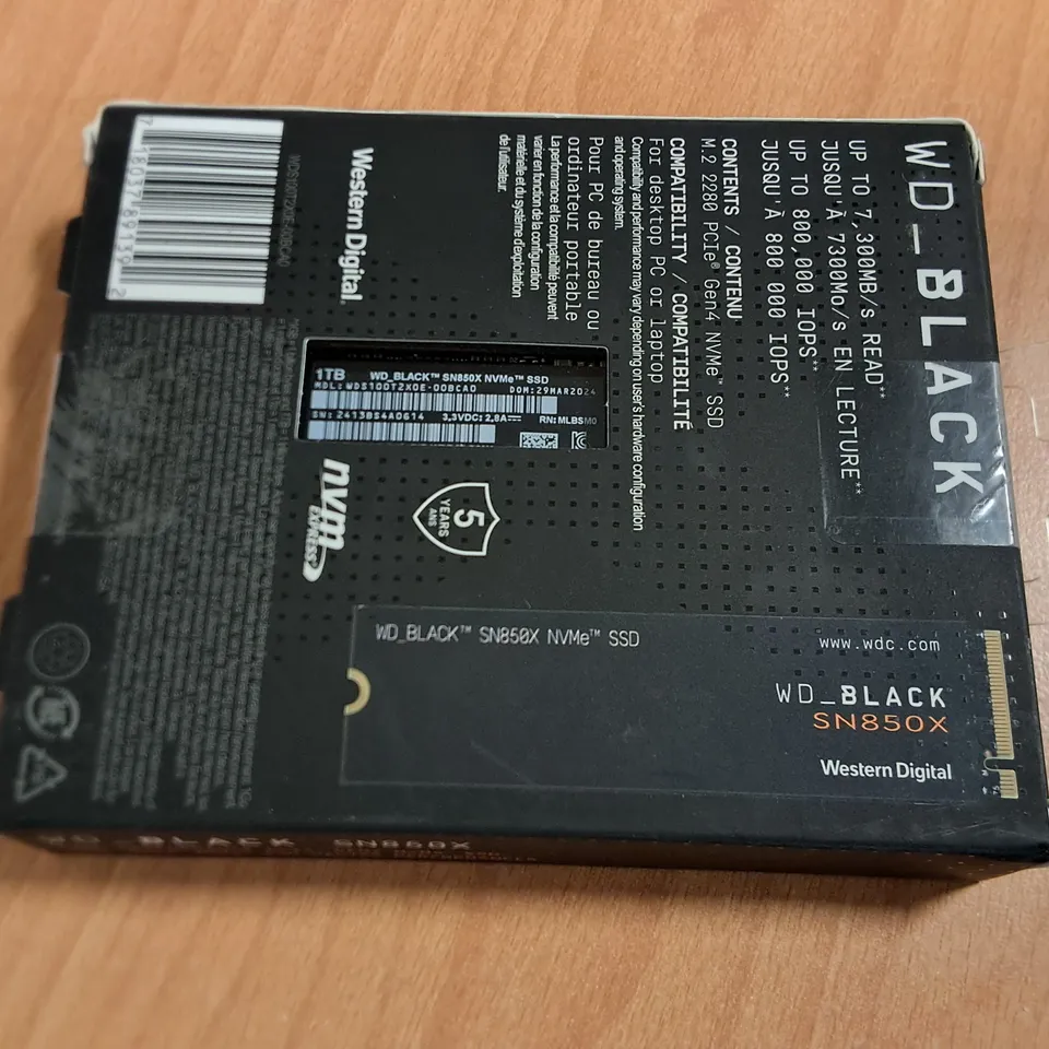SEALED WD_BLACK 1TB SN850X NAME SSD GAME DRIVE