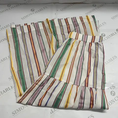BODEN STRIPED COTTON MAXI SKIRT IN WHITE SIZE 16R