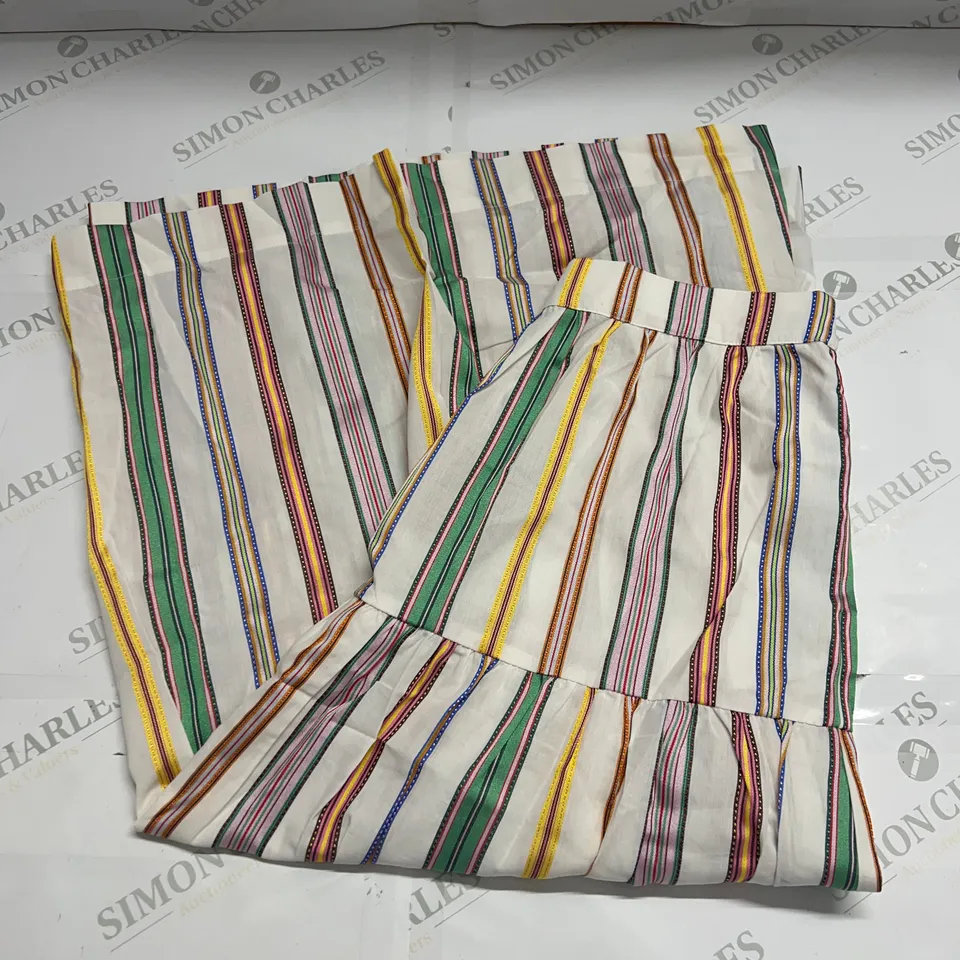 BODEN STRIPED COTTON MAXI SKIRT IN WHITE SIZE 16R
