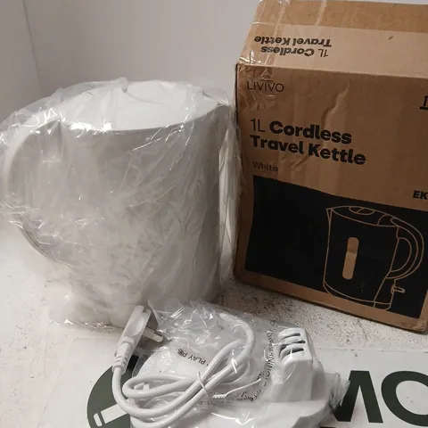 LIVIVO 1L CORDLESS TRAVEL KETTLE – WHITE