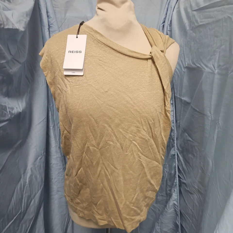 REISS TAYLOR-LINEN TWIST DETAIL IN GREEN - S