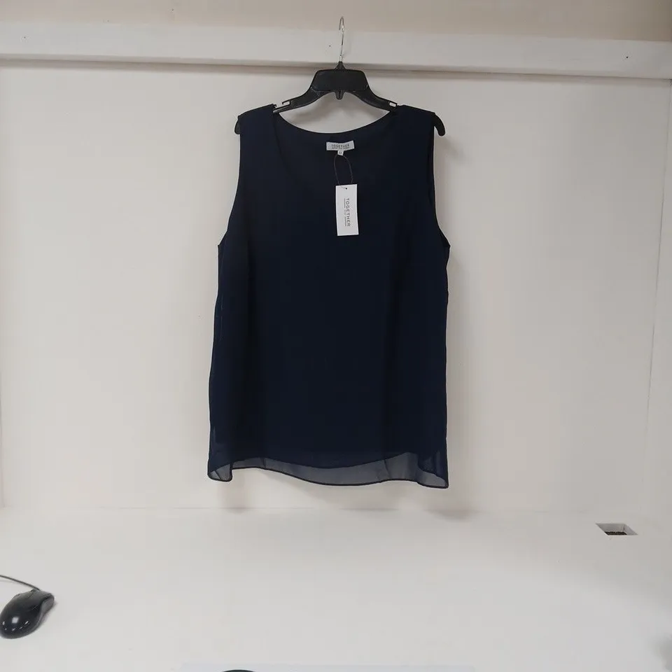 TOGETHER - WOMEN'S NAVY CORSAGE 3 PIECE (COVER UP, VEST & PANTS)- UK SIZE 22