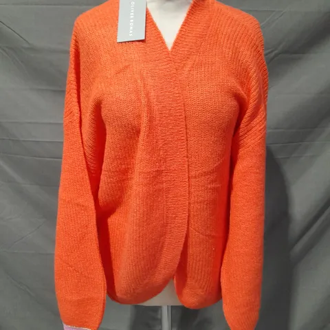 OLIVER BONAS RELAXED ORANGE EDGE TO EDGE CARDIGAN IN ORANGE - 14