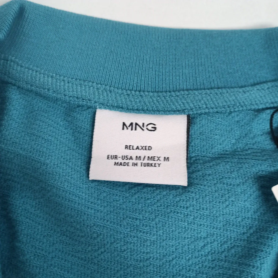 MNG BY MANGO RELAXED TEAL POLO SHIRT – WOMEN'S TOP, EU M (US M), MADE IN TURKEY