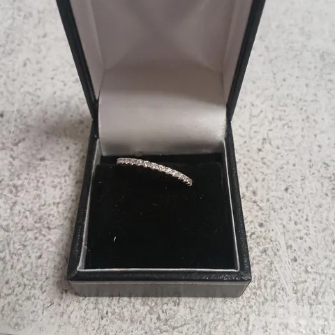 DIAMONIQUE 0.3CT TW PLATINUM PLATED MINI ICON RING STERLING SILVER