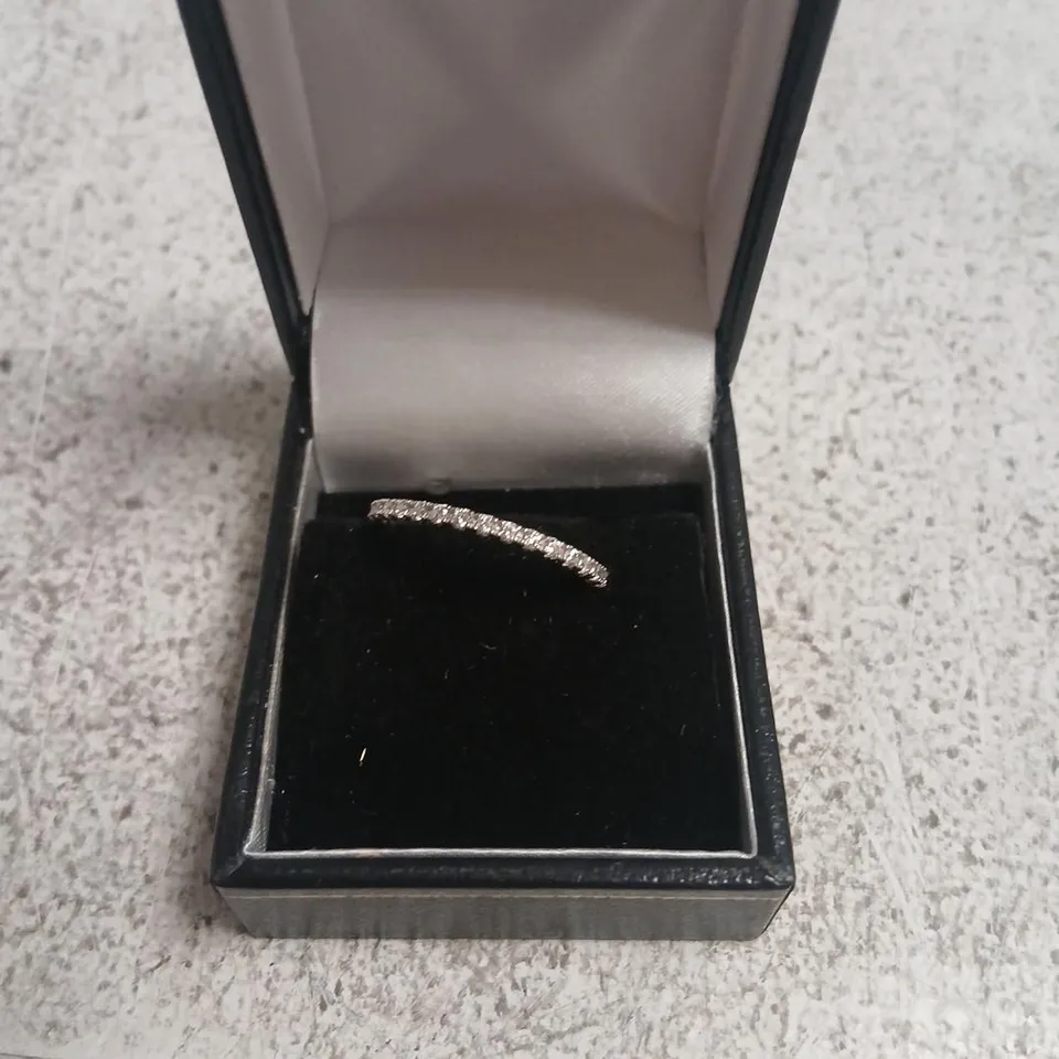 DIAMONIQUE 0.3CT TW PLATINUM PLATED MINI ICON RING STERLING SILVER
