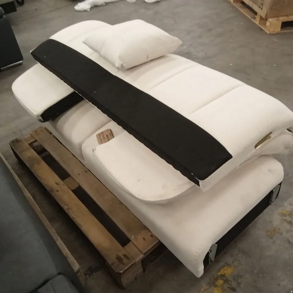 UNASSEMBLED LOREN IVORY PLUSH FABRIC 3 SEATER SOFA