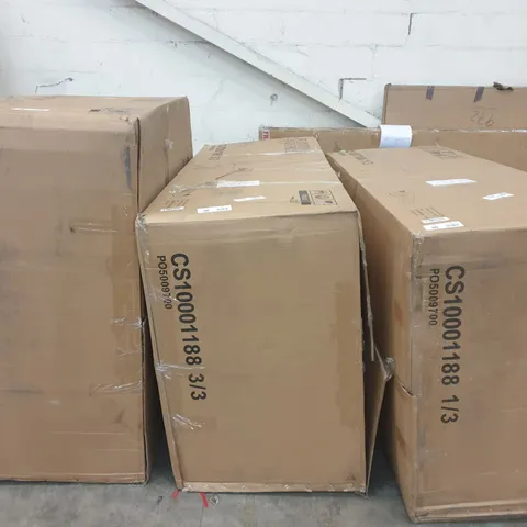 BOXED DESIGNER MADRID BLACK LEATHER CORNER SOFA PARTS (3 BOXES)