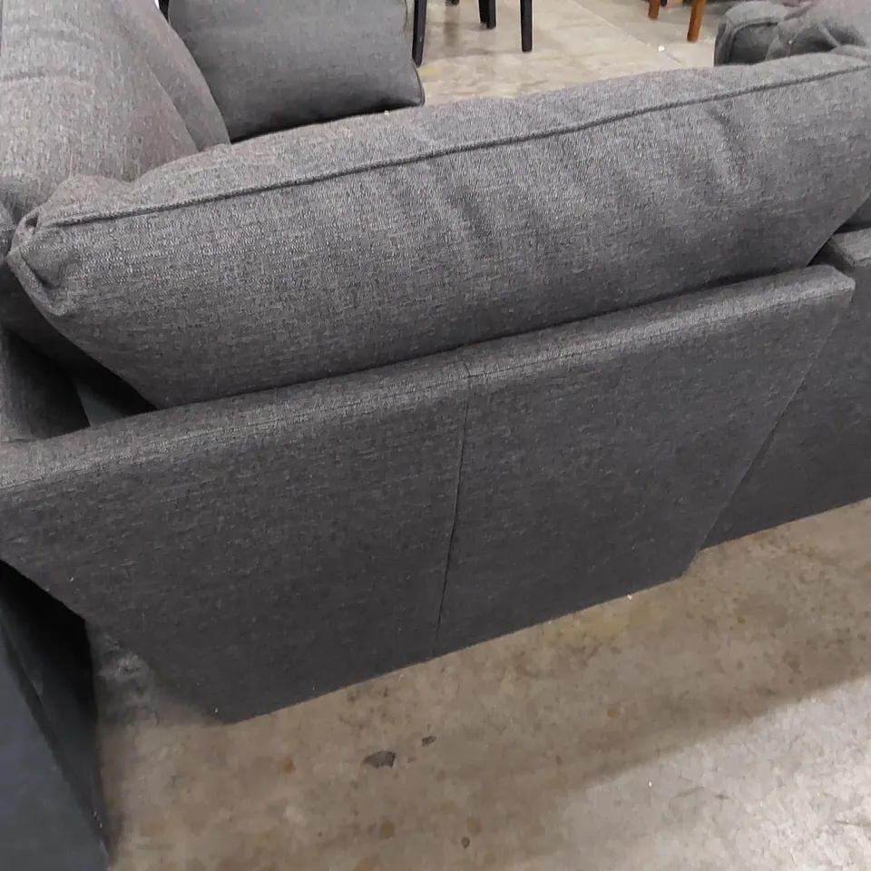 DESIGNER CORNER SOFA IN CHARCOAL GREY WITH SCATTER CUSHIONS 