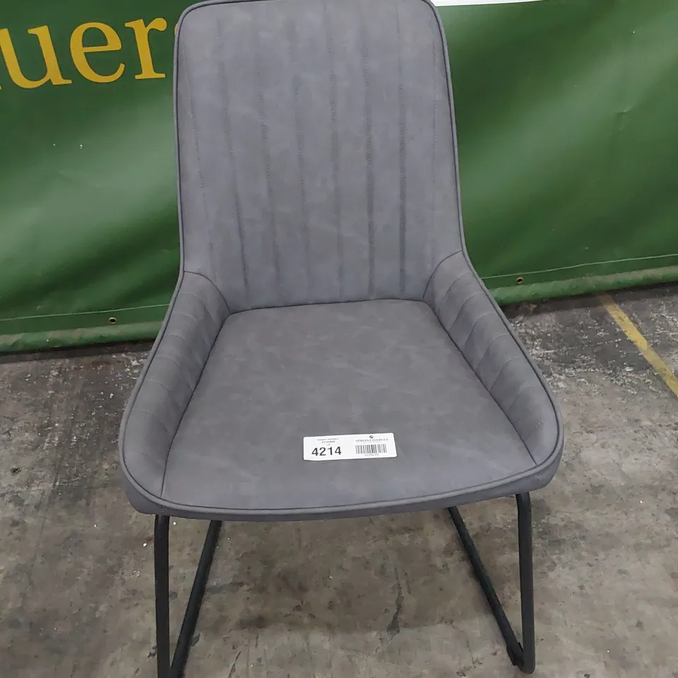 DESIGNER UPHOLSTERED DINING CHAIR GREY PU