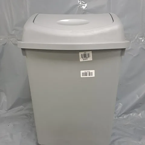 PLASTIC PUSH-LID BIN IN GREY