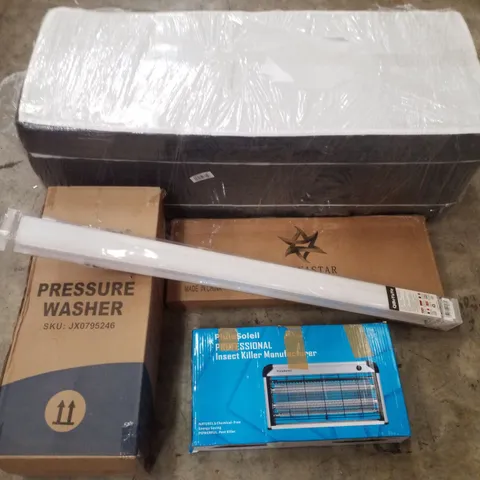 PALLET CONTAINING ASSORTED PRODUCTS INCLUDING FOLDABLE MATTRESS, PRESSURE WASHER, BED RAIL FOR BABY, ROLLER BLIND & INSECT KILLER