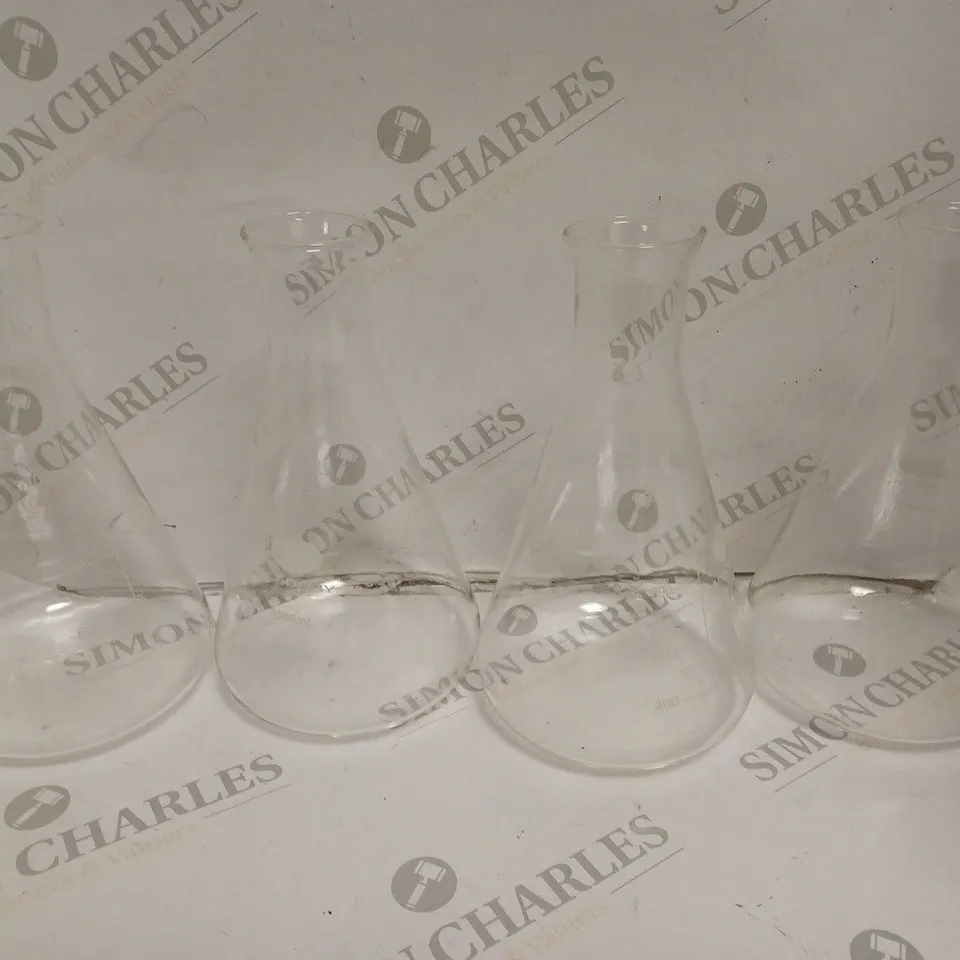 BOXED 4 X LABGLASS CONICAL FLASK NARROW NECK - 1000ML - COLLECTION ONLY 