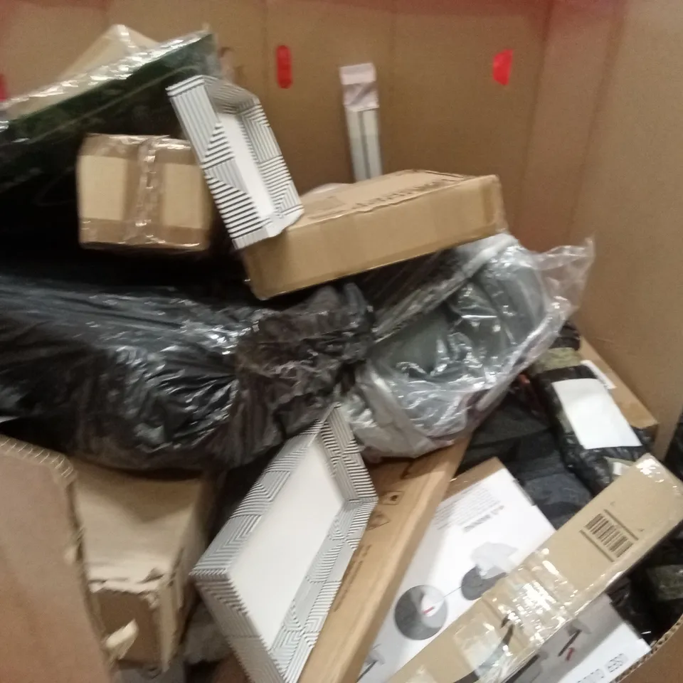 PALLET OF ASSORTED HOUSEHOLD GOODS AND PRODUCTS TO INCLUDE; LAUNDRY BASKET,CAR SEAT,BAG