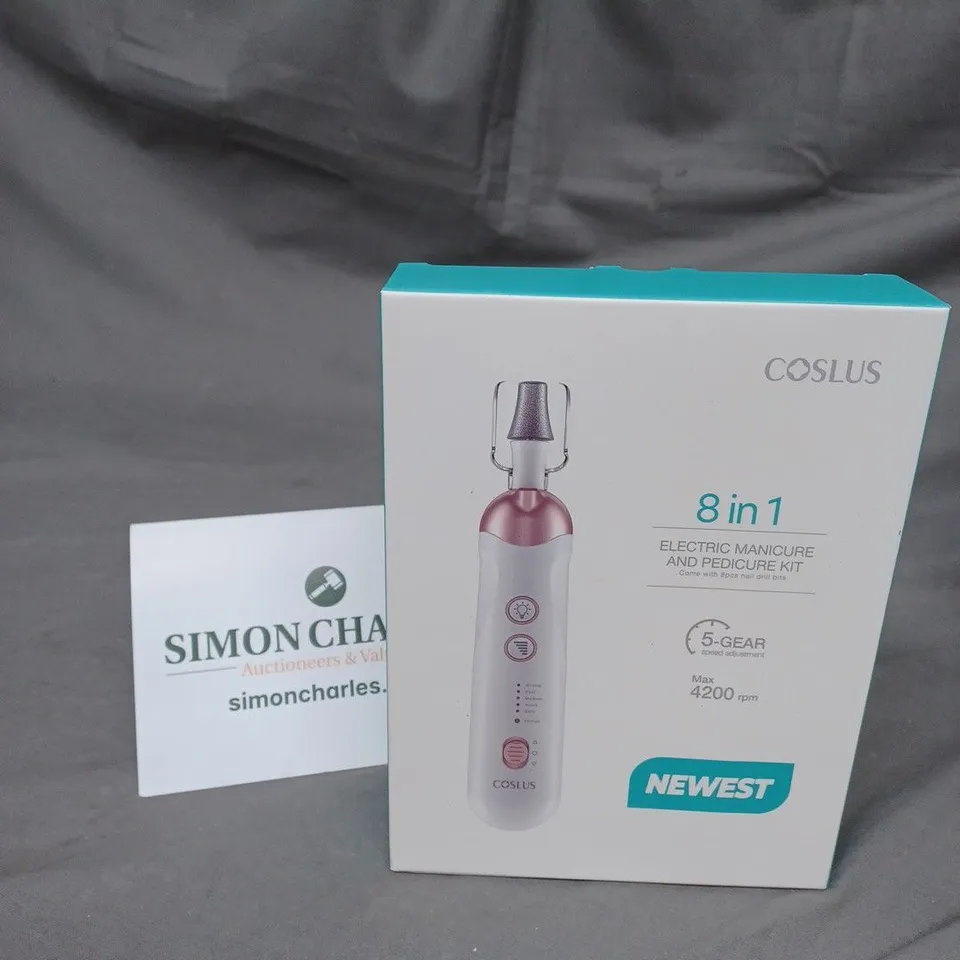 BOXED COSLUS 8 IN 1 ELECTRIC MANICURE AND PEDICURE KIT 
