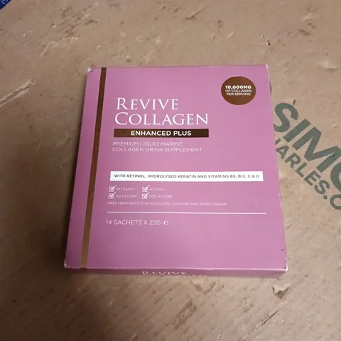 REVIVE COLLAGEN ENHANCED PLUS – LIQUID MARINE COLLAGEN DRINK, 14 SACHETS - BB 06/27 