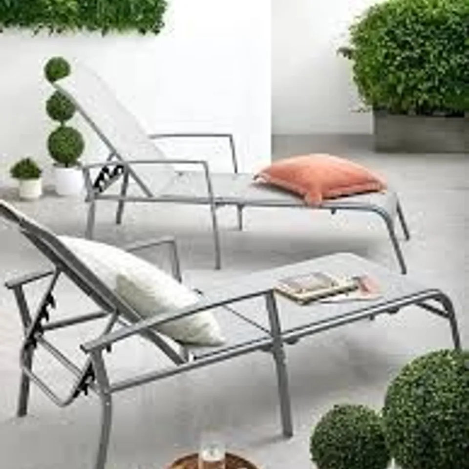 BOXED SET OF 2 ADJUSTABLE LOUNGERS RRP £149