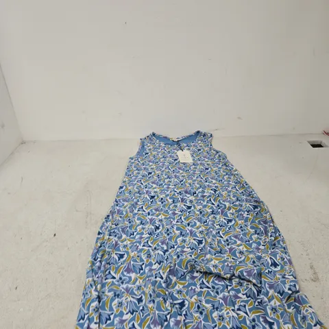 SEASALT CORNWALL WOMEN'S DRESS, UK 10, BLUE FLORAL PRINT