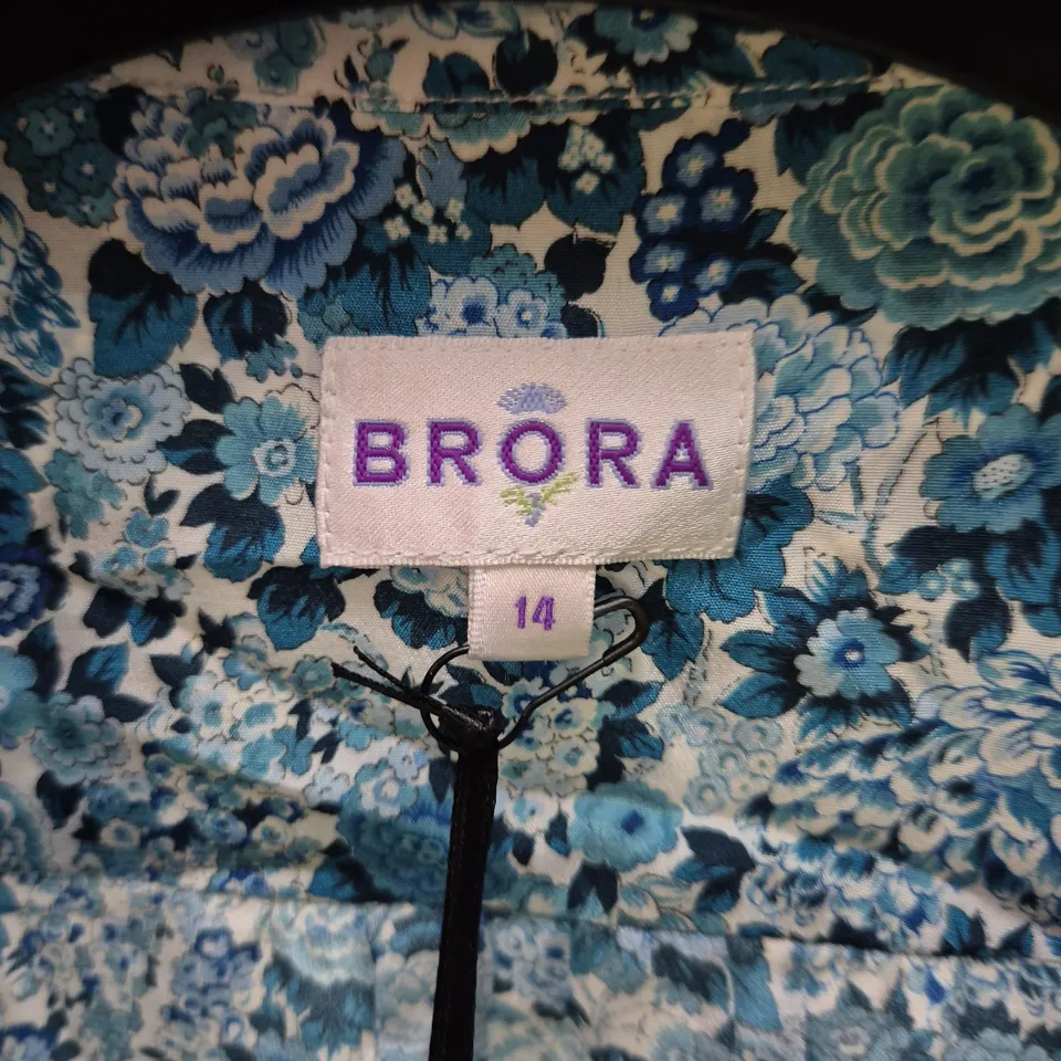 BRORA FLORAL BLOUSE – SKY BLOOM, UK 14