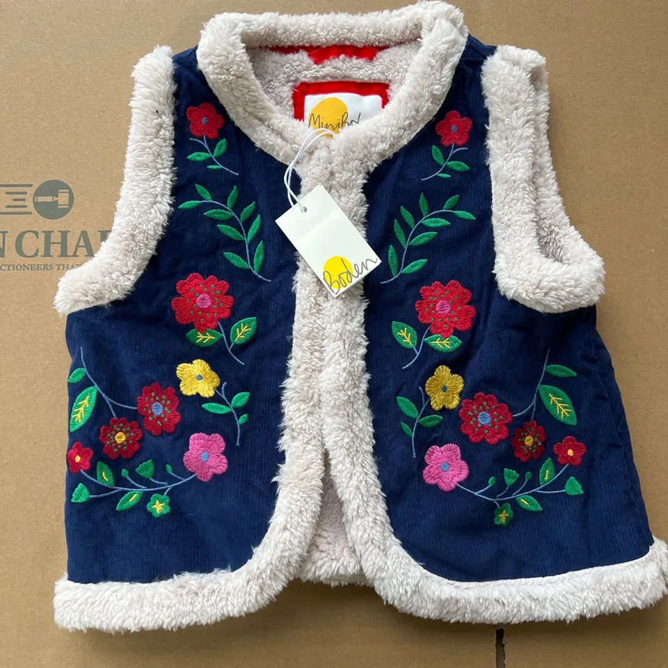 BODEN GIRLS 6-7Y FLORAL WAISTCOAT