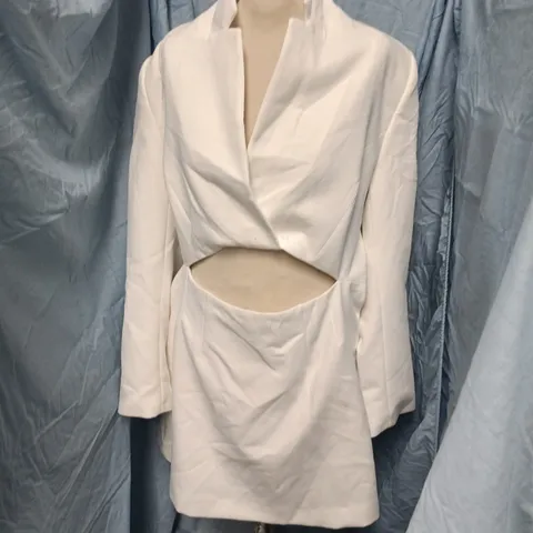 ZARA WHITE DRAPED DRESS – WOMEN'S XL (EU XL, US XL) 