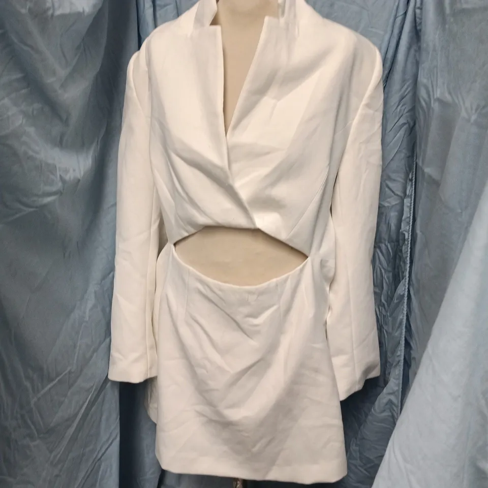 ZARA WHITE DRAPED DRESS – WOMEN'S XL (EU XL, US XL)