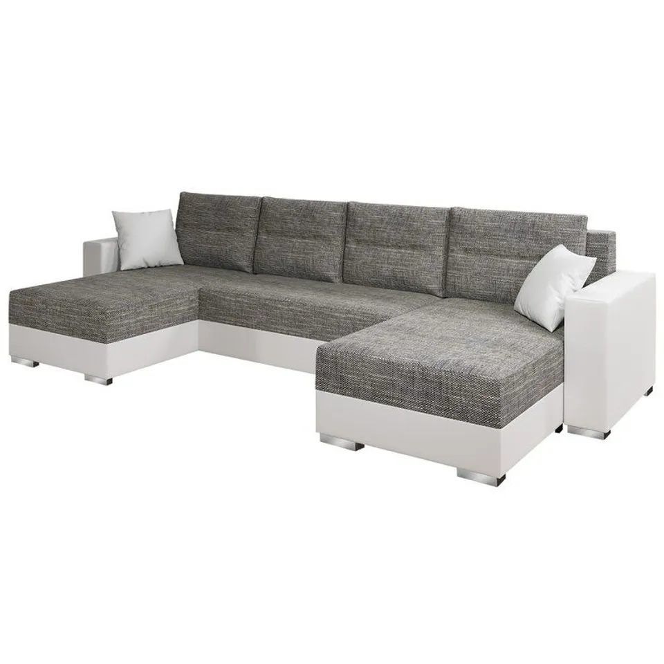 GAMBIA SLEEPER CORNER SOFA BED GREY UPHOLSTERY (3 PCS)