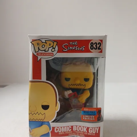 FUNKO POP! TELEVISION THE SIMPSONS COMIC BOOK GUY VINYL FIGURE (NO. 832), 2020 FALL CONVENTION LIMITED EDITION