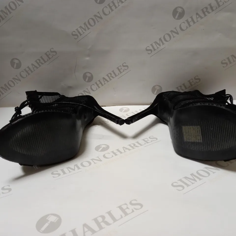 WOMENS STILETTO HIGH HEELS SANDALS ANKLE BOOTIES OPEN TOE LACE UP SHOES SIZE 6