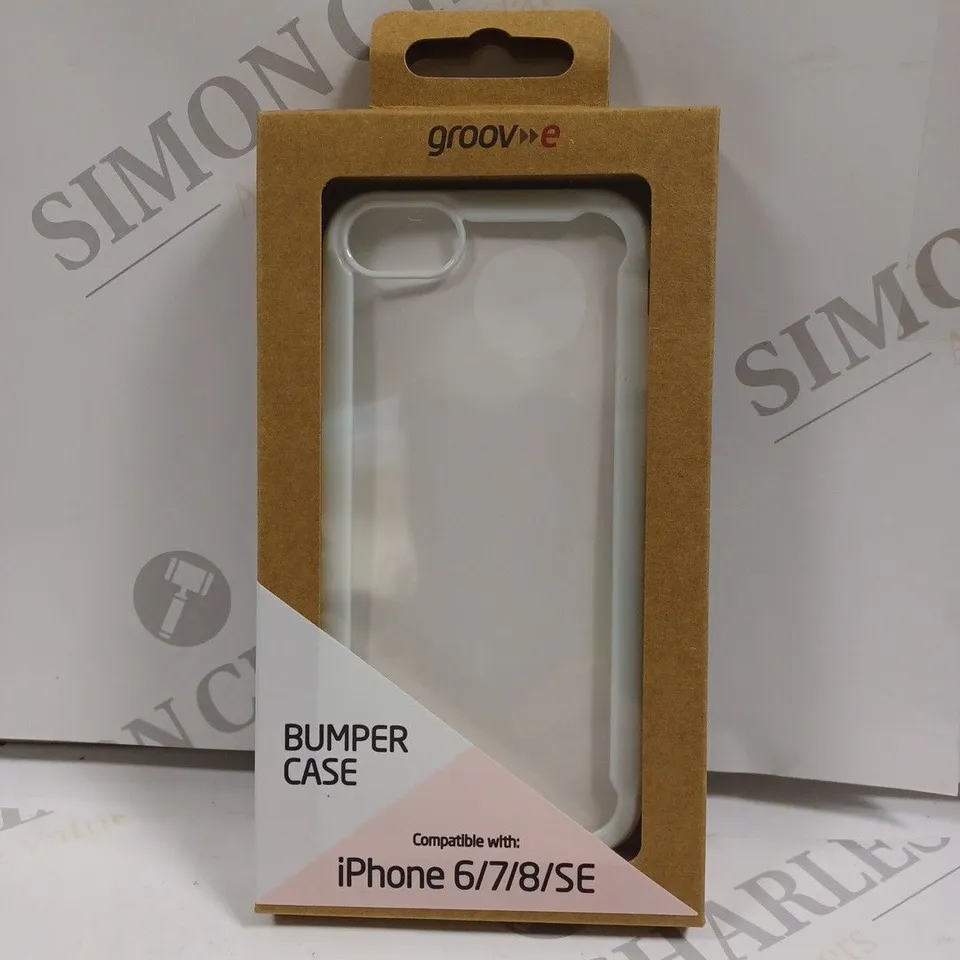LOT OF APPROXIMATELY 100 GROOVE TPU EDGE WHITE BUMPER CASES FOR IPHONE 6/7/8/SE