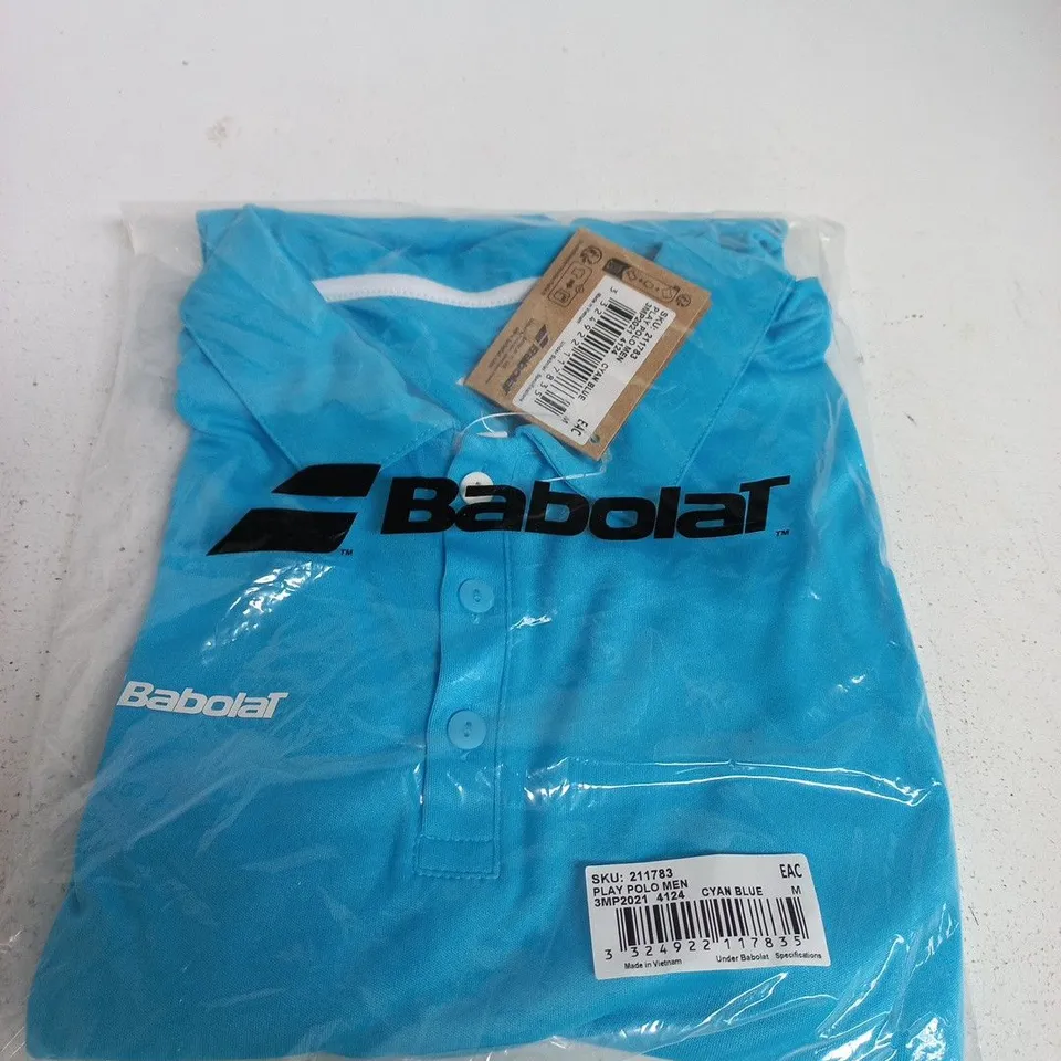 BABOLAT PLAY POLO SHIRT – MEN’S CYAN BLUE, UK M