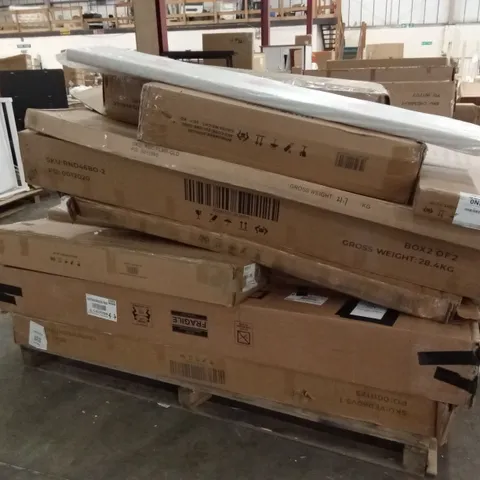 PALLET OF DESIGNER DUSK FURNITURE AND INCOMPLETE FURNITURE PARTS AND PIECES 
