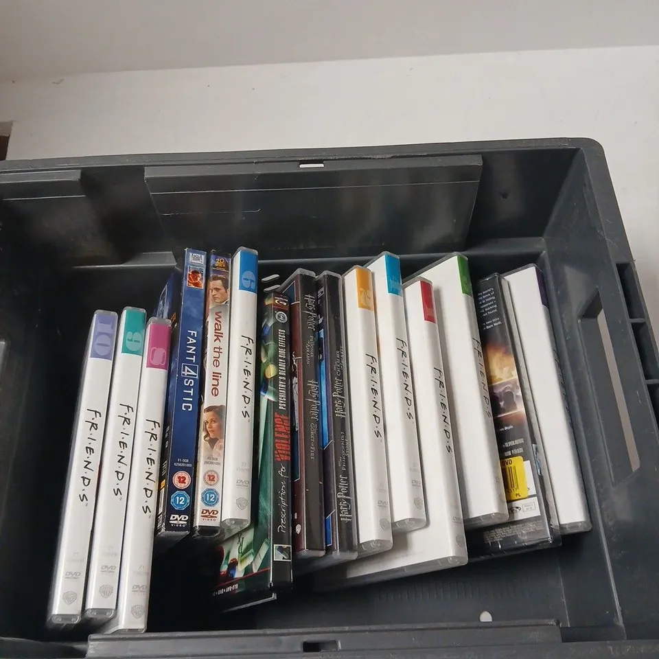 TOTE OF APPROXIMATELY 10 ASSORTED DVDS INCLUDING FRIENDS SEASON 9 AND 10 AND TH FANTASTIC 4