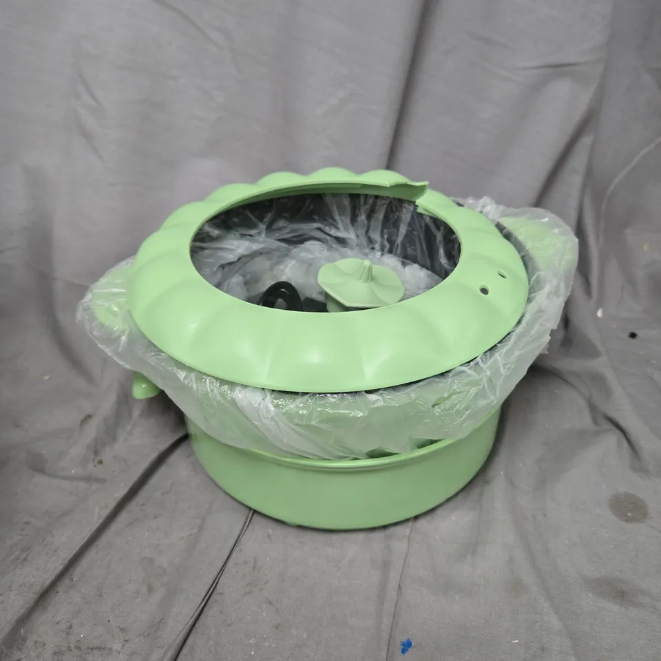 BOXED BLISS & BEYOND ELECTRIC HOT POT WITH STEAMER IN GREEN