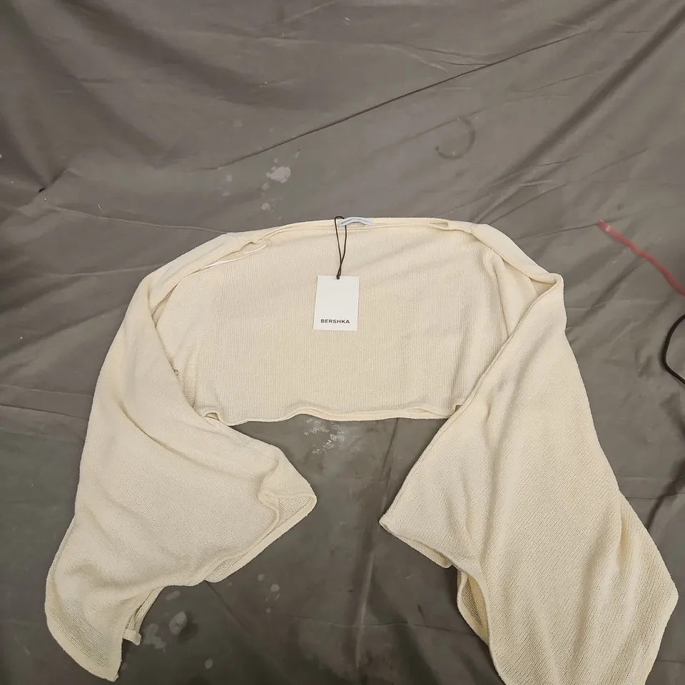 BERSHKA BEIGE LONG SLEEVE CAPE JUMPER – WOMEN'S XS