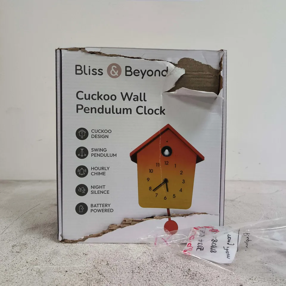 BLISS & BEYOND CUCKOO WALL PENDULUM CLOCK – BATTERY POWERED (BOXED)