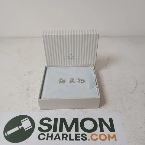 JOHN LEWIS FOR BABY KEEPSAKE CHARMS SET – SILVER-TONE, 3 PIECES IN PRESENTATION BOX