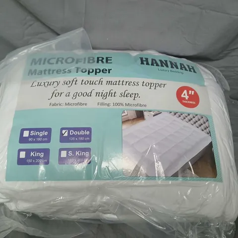 HANNAH MICROFIBRE MATTRESS TOPPER – DOUBLE