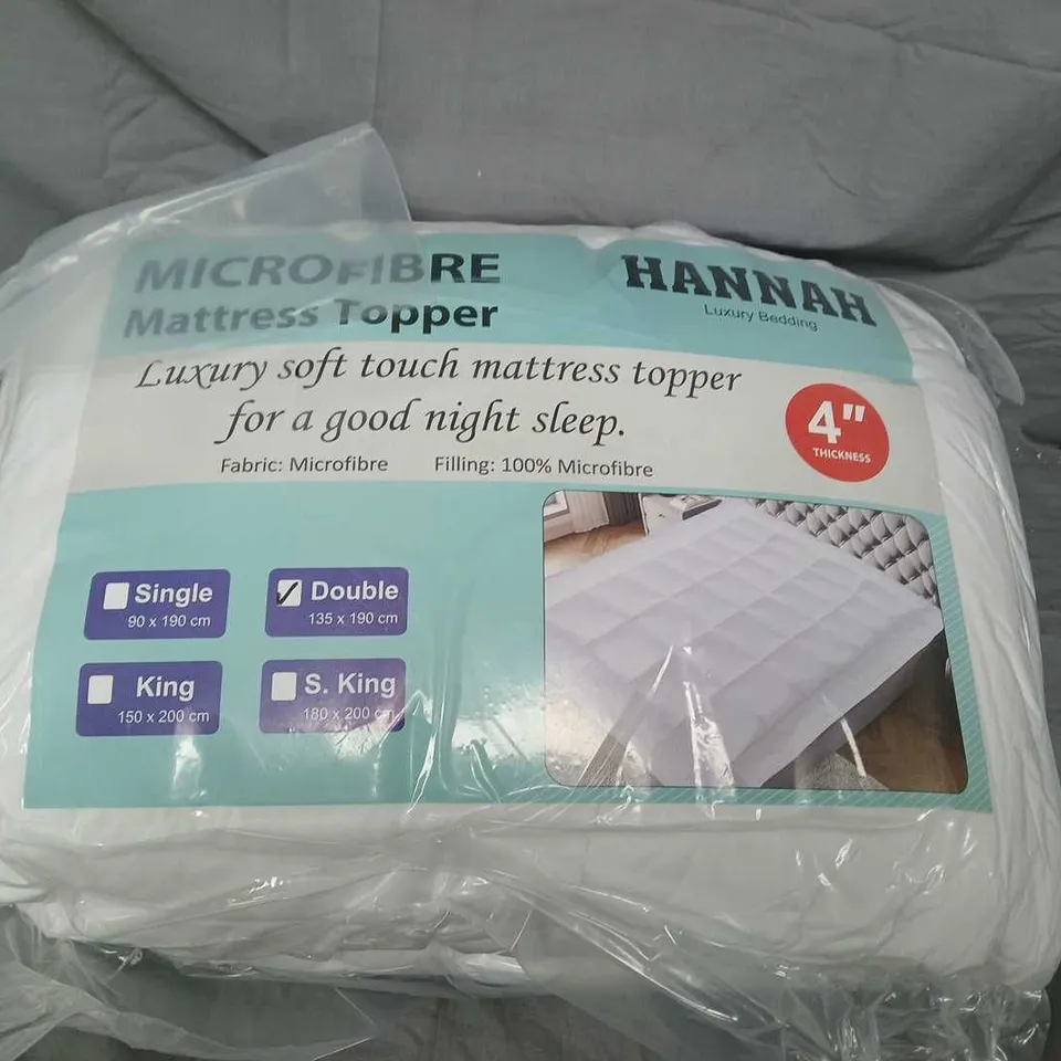 HANNAH MICROFIBRE MATTRESS TOPPER – DOUBLE