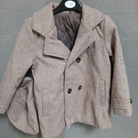 BILLIE FAIERS BUTTON JACKET WITH FLAT CAP IN BROWN - YEARS 3-4
